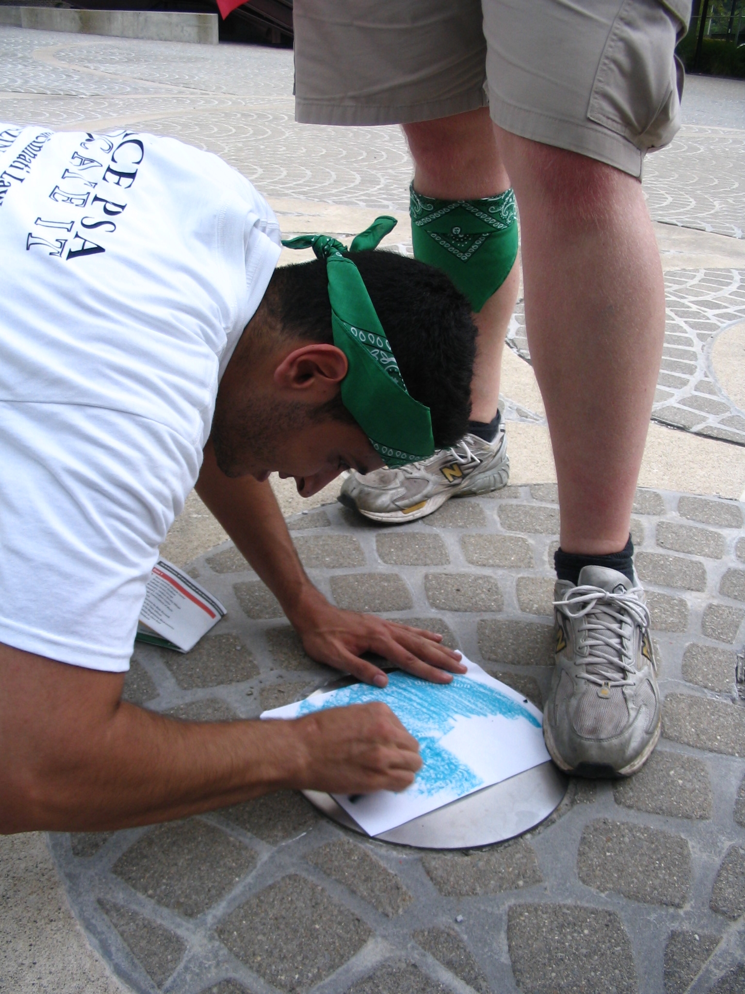 Students participating in an Amazing Race activity.