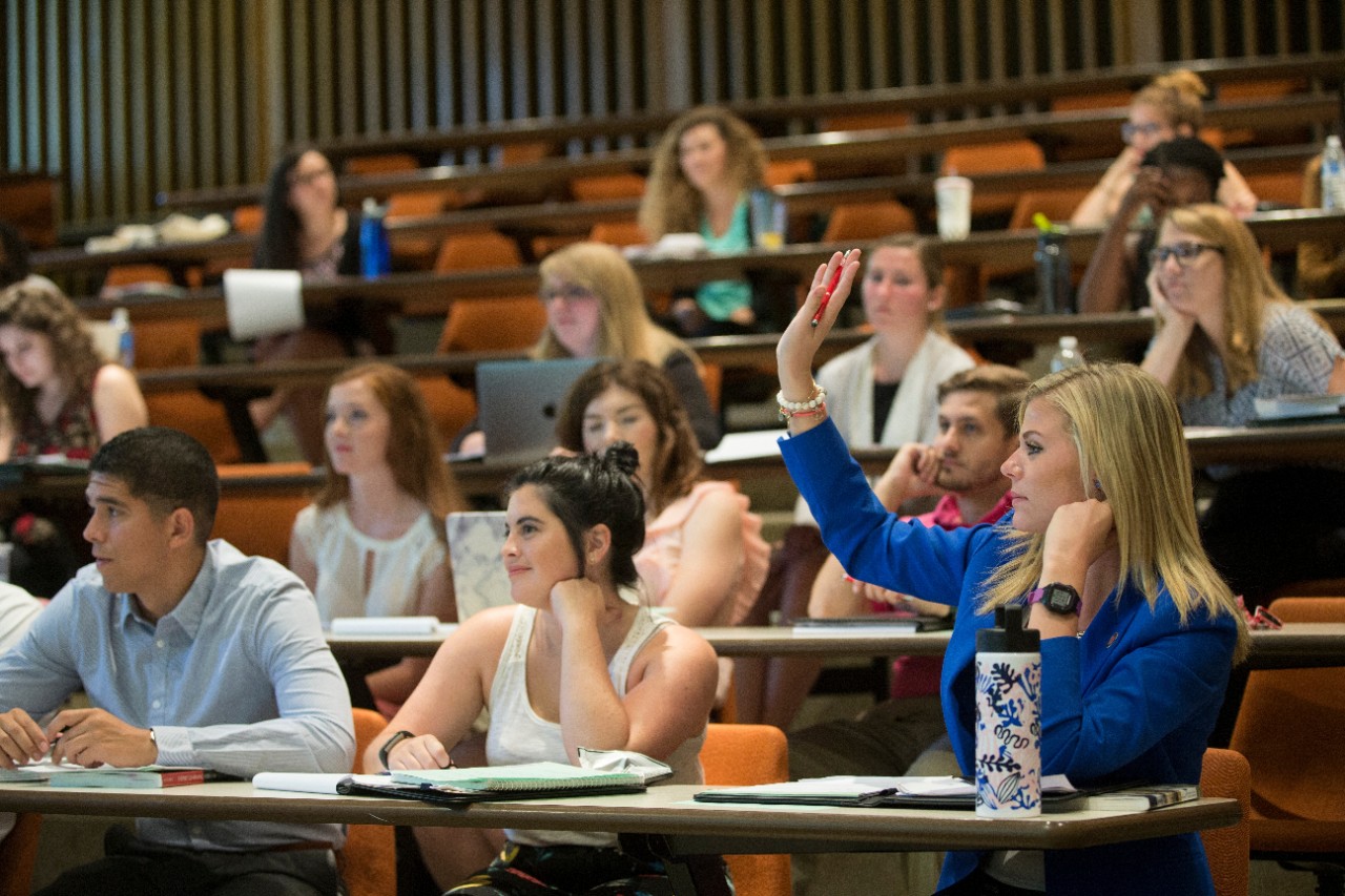 First day of classes for Collge of Law. Professor Ann Hubbard goes over how to learn law during orienation.