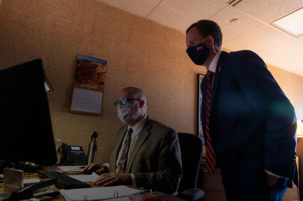 Jacob Hoback and Professor Chris Bryant.