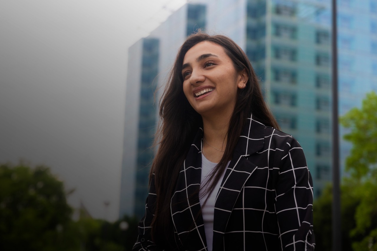 Zamira Saidi on UC's campus.