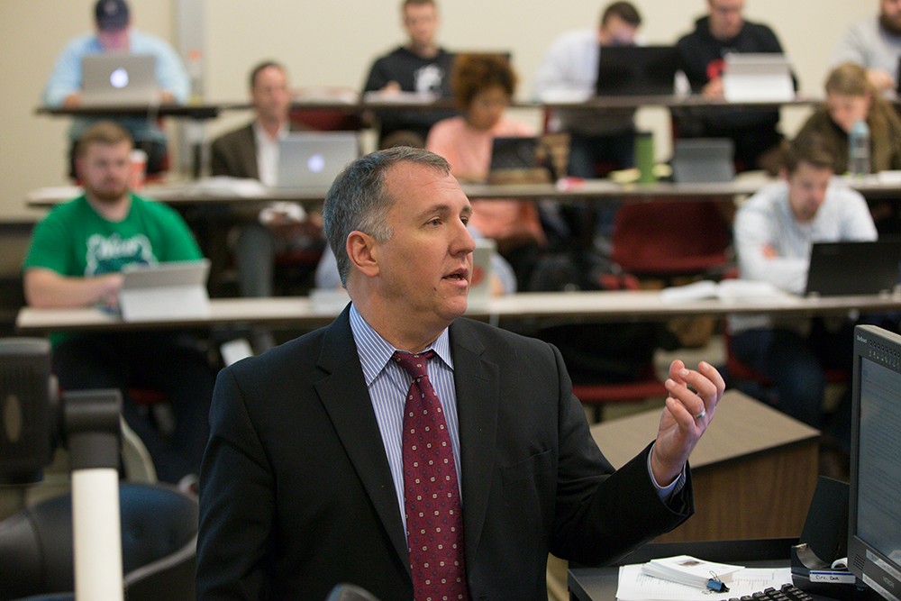 Mark Godsey, Professor, College of Law, teaching class.